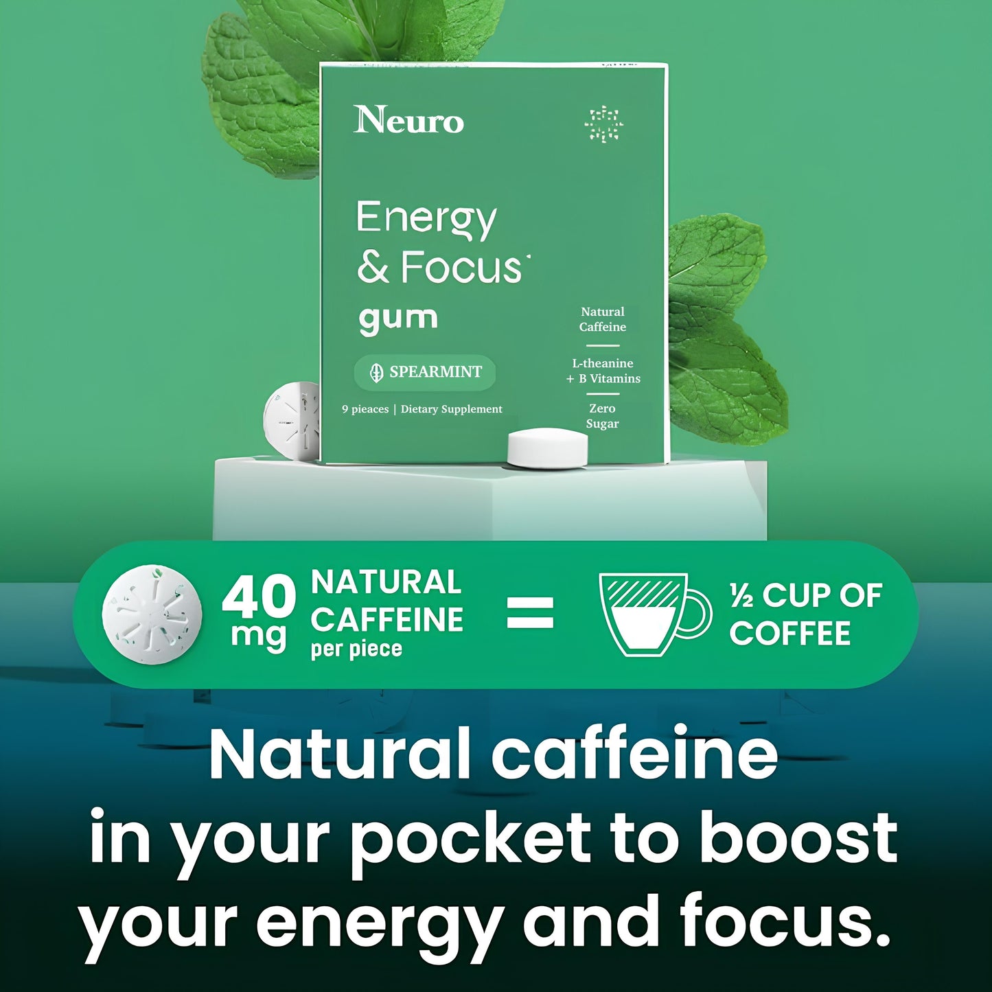 NEW Neuro Energy Caffeine Nootropics for Energy & Focus - Sugar-Free