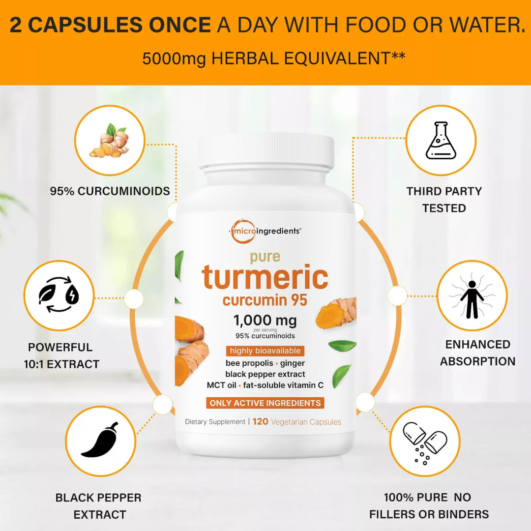 Micro Ingredients Pure Turmeric Curcumin Supplement 1,000mg