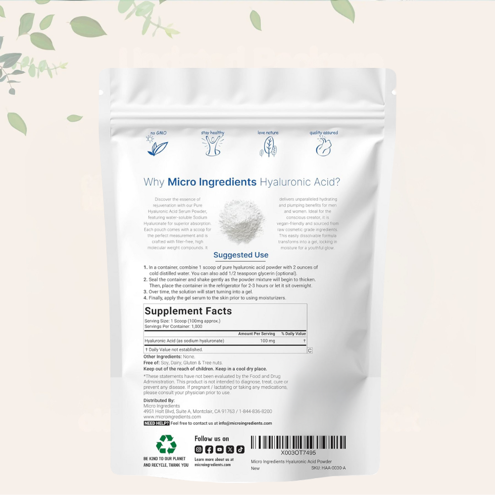 Micro Ingredients Hyaluronic Acid Serum Powder
