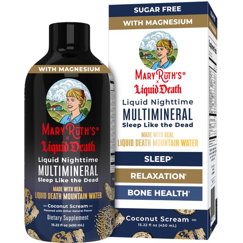 MaryRuth's x Liquid Death Nighttime Multimineral Sleep Supplement