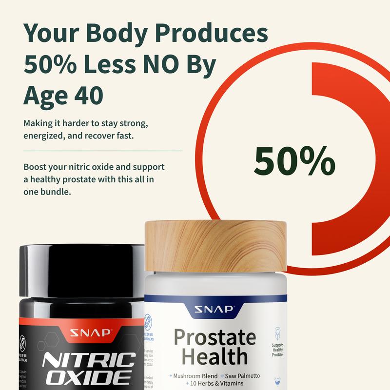 Snap Supplements - Nitric Oxide Booster 90ct + Prostate Health Bundle