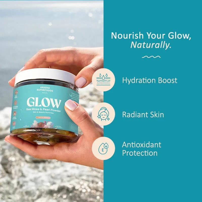 Sea Moss & Pearl Powder Glow Gummies - Supplement for Collagen & Skin - Edible