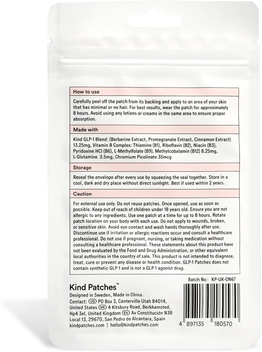 Kind Patches: 30 Metabolic Balance Patches