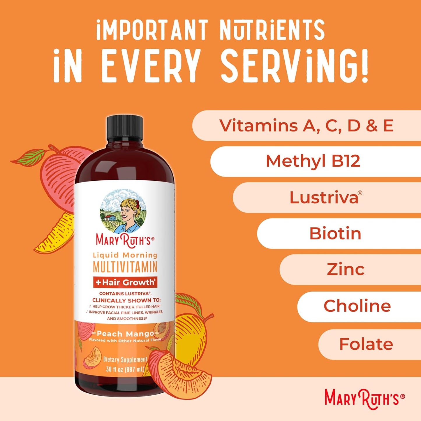 MaryRuth's Liquid Multivitamin + Hair Growth | Buy 1, Get 1 Free