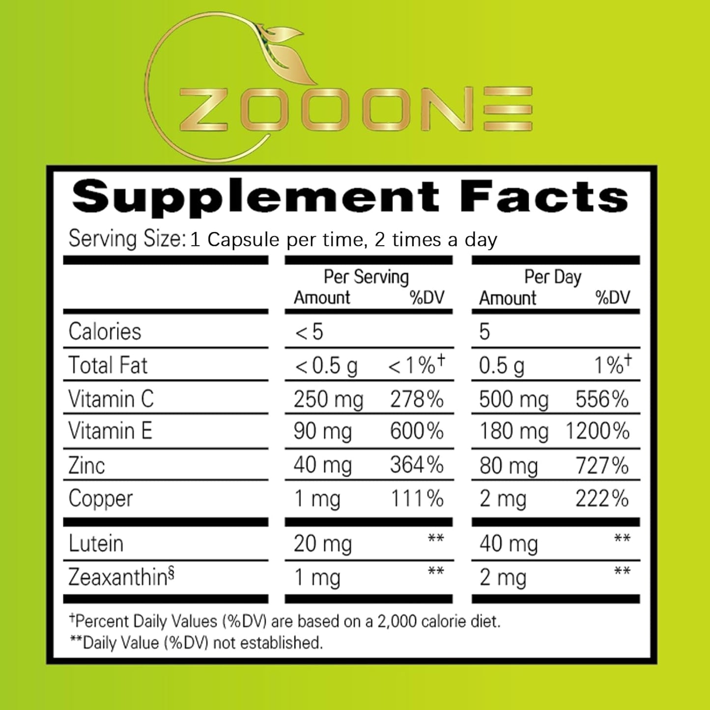 zooone- Lutein Eye Vitamins Supplement