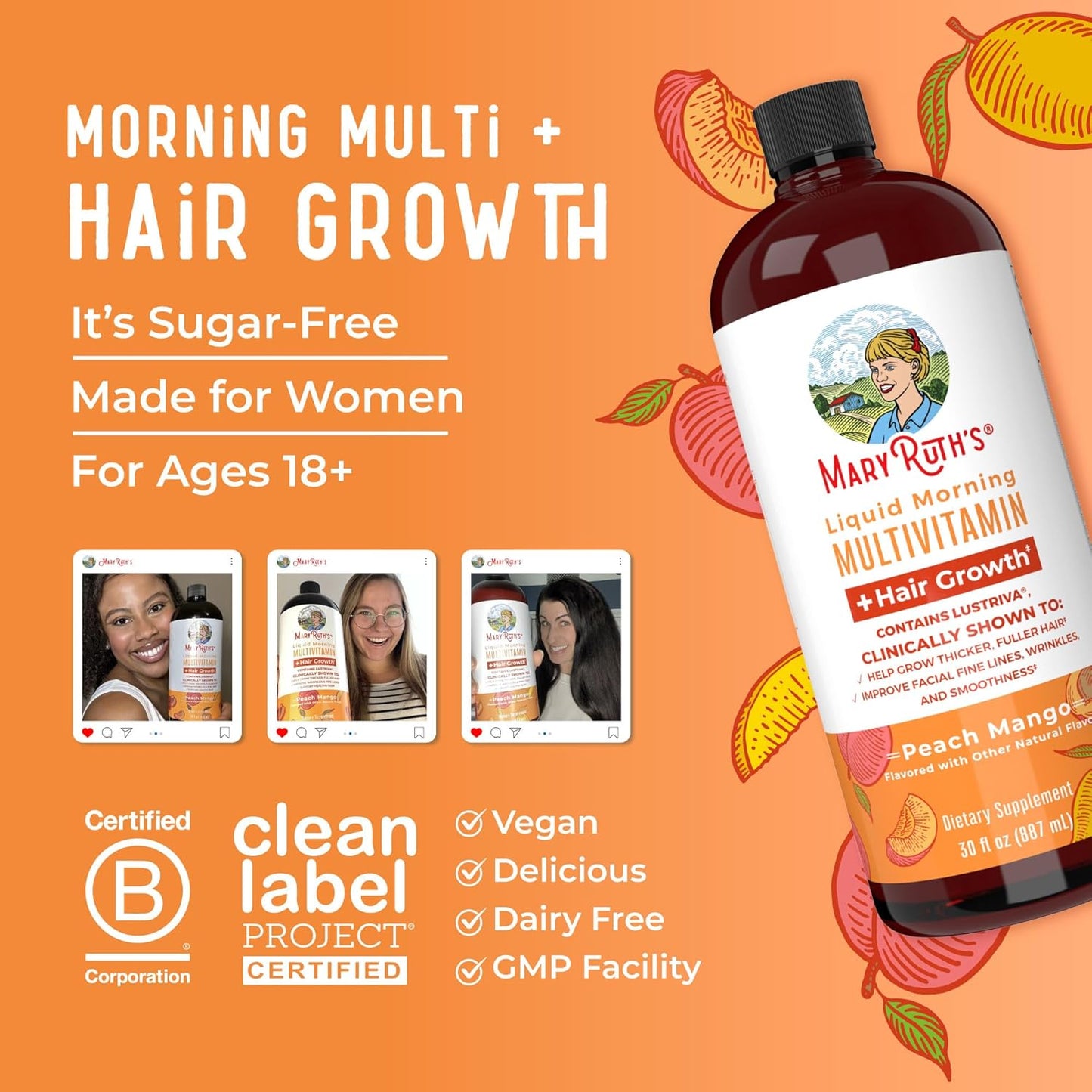 MaryRuth's Liquid Multivitamin + Hair Growth | Buy 1, Get 1 Free