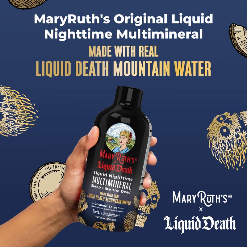 MaryRuth's x Liquid Death Nighttime Multimineral Sleep Supplement