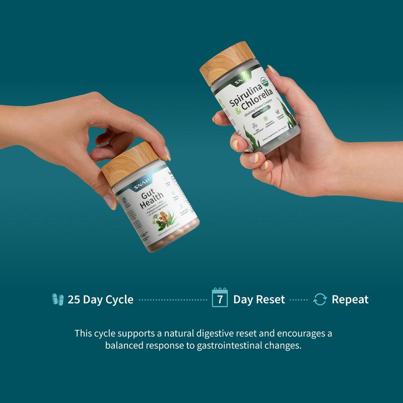 Gut Health Bundle - Snap Supplements - Gut Health + Spirulina & Chlorella