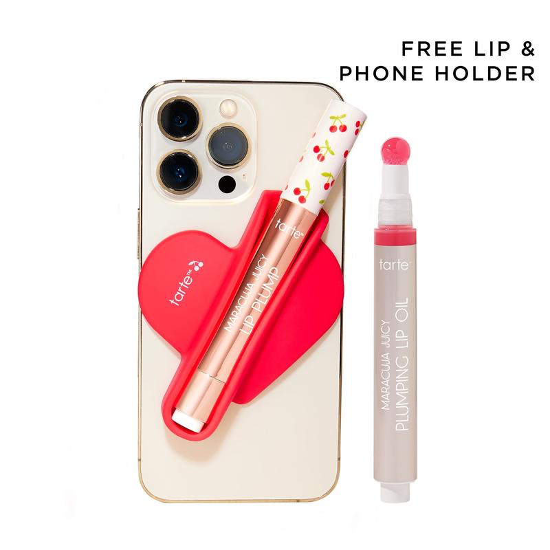 tarte cherry crush lip & phone sticker duo