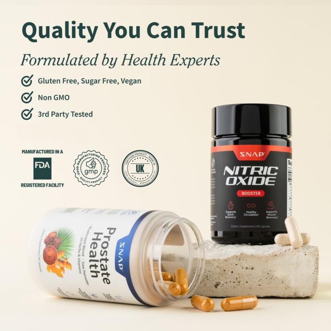 Snap Supplements - Nitric Oxide Booster 90ct + Prostate Health Bundle