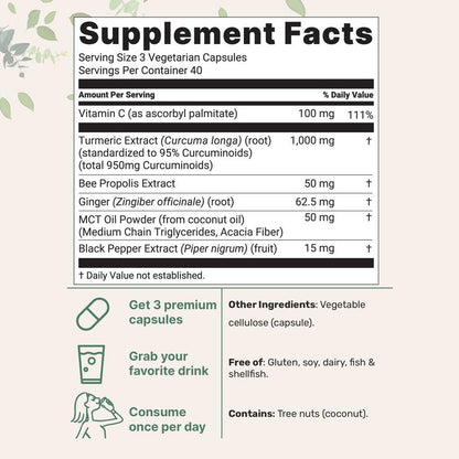 Micro Ingredients Pure Turmeric Curcumin Supplement 1,000mg