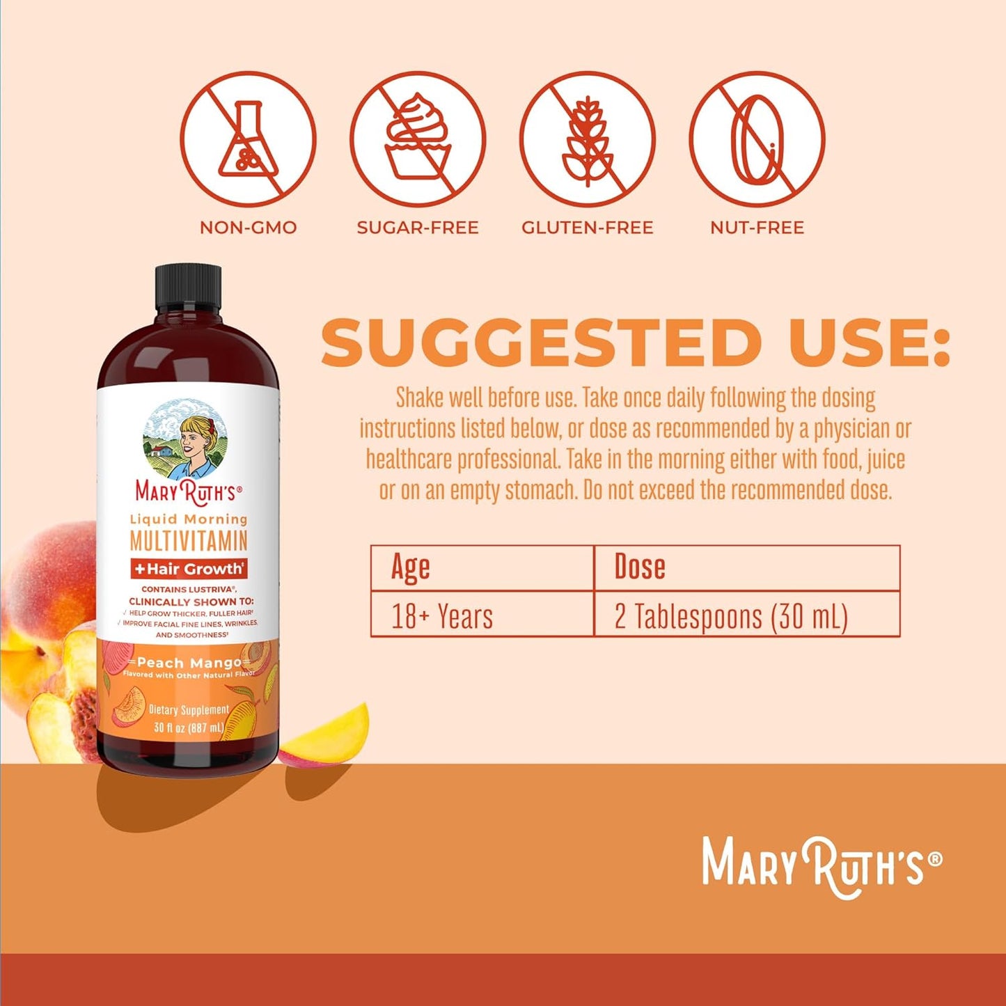 MaryRuth's Liquid Multivitamin + Hair Growth | Buy 1, Get 1 Free