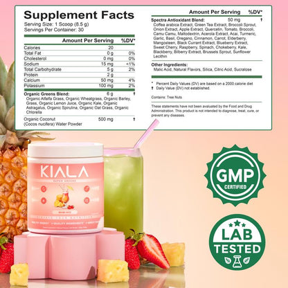 Kiala Nutrition Super Greens, Organic Greens Powder