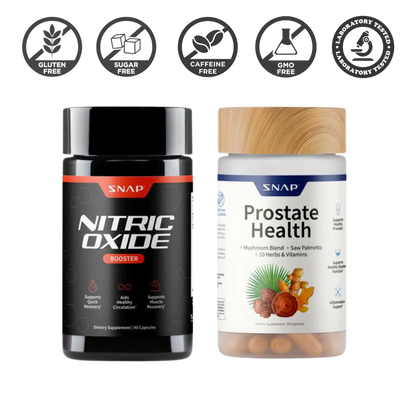 Snap Supplements - Nitric Oxide Booster 90ct + Prostate Health Bundle