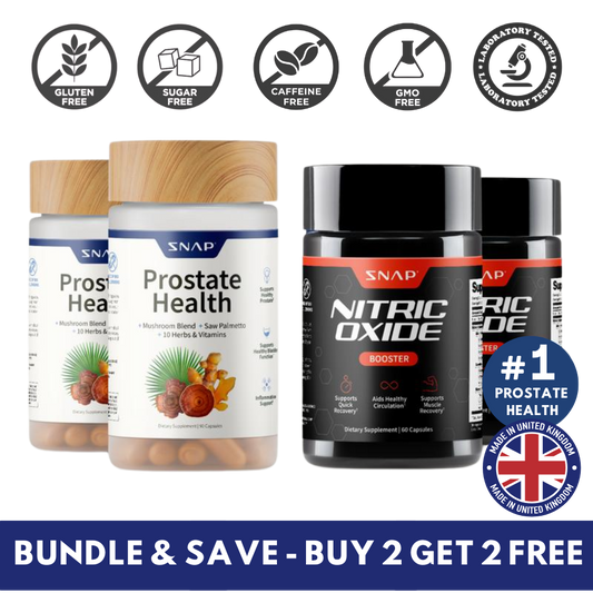 2x Snap Supplements - Nitric Oxide Booster 90ct + Prostate Health Bundle