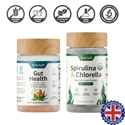 Gut Health Bundle - Snap Supplements - Gut Health + Spirulina & Chlorella