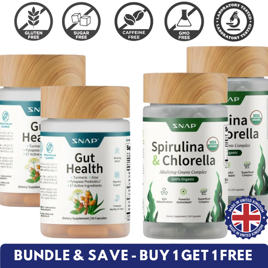 Gut Health Bundle - Snap Supplements - Gut Health + Spirulina & Chlorella