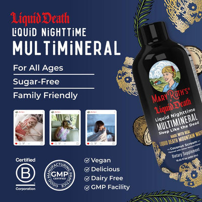 MaryRuth's x Liquid Death Nighttime Multimineral Sleep Supplement