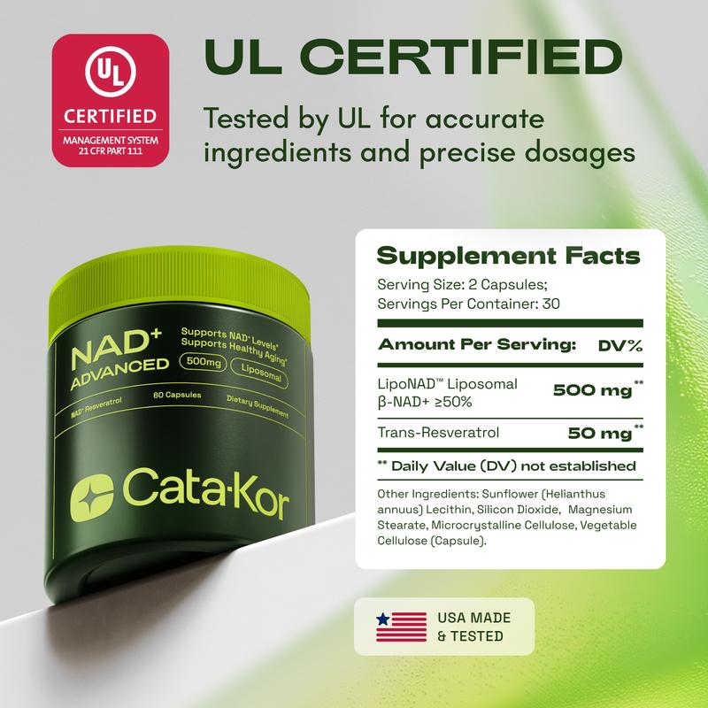 Cata-Kor 500 mg - NAD+ Supplement for Skin Aging